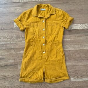 Everlane Mustard Yellow Button Down Playsuit Size 2